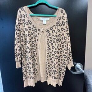 1XL Chelsea Studio Animal Print Cardigan